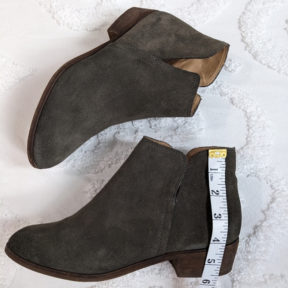 Splendid Smoke Hamptyn Fine Leather Suede Side Zip Ankle Booties - Picture 6 of 15